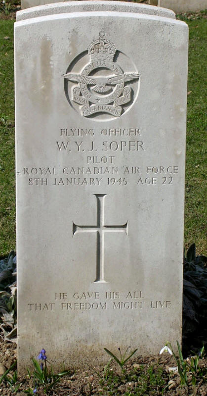 F/O Walter Young James Soper<br /><br /><br />died on active duty - January 8th, 1945